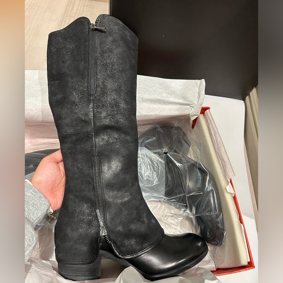 Donald J. Pliner Shoes - Donald J Pliner Devi4 Black Leather Suede Reverse Calf Knee High Boots